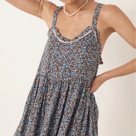 Spell and the Gypsy navy poppy strappy floral ditsy mini dress size xsmall - Picture 5 of 16